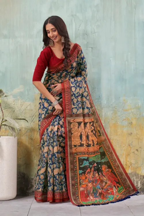 Raas Leela Kalamkari Saree