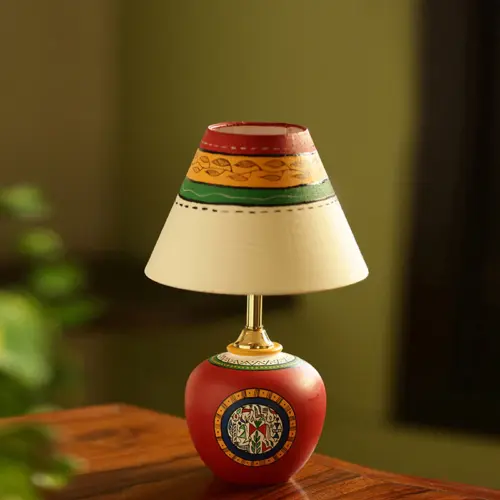 Handpainted Warli Matki Table Lamp